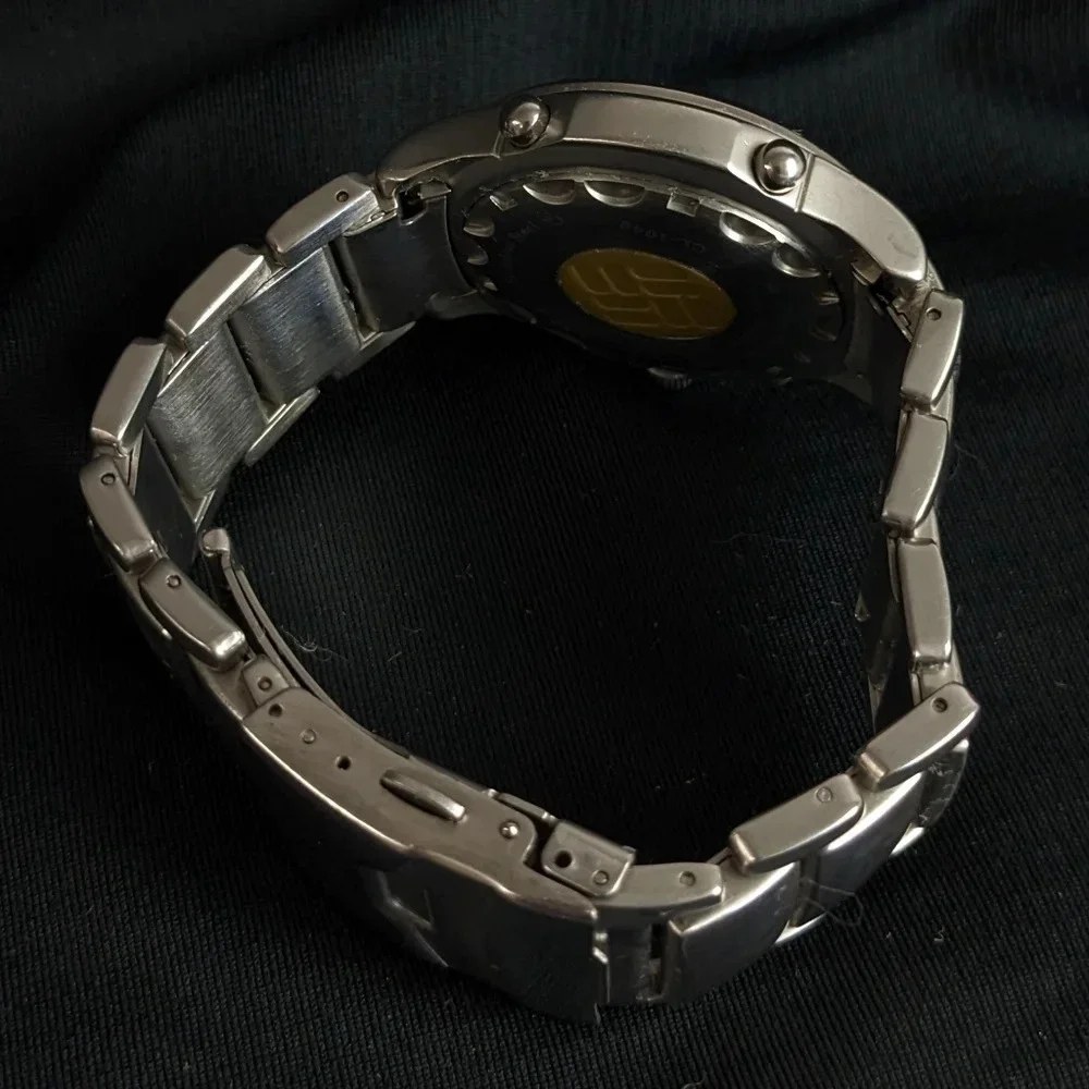 Vintage Columbia stainless steel quartz watch, analog digital, date, alarm, 50m